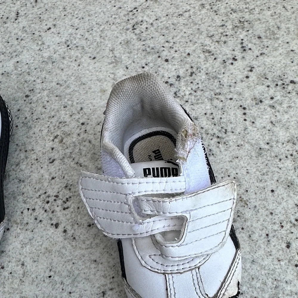 Puma Baby White and Black Walkers